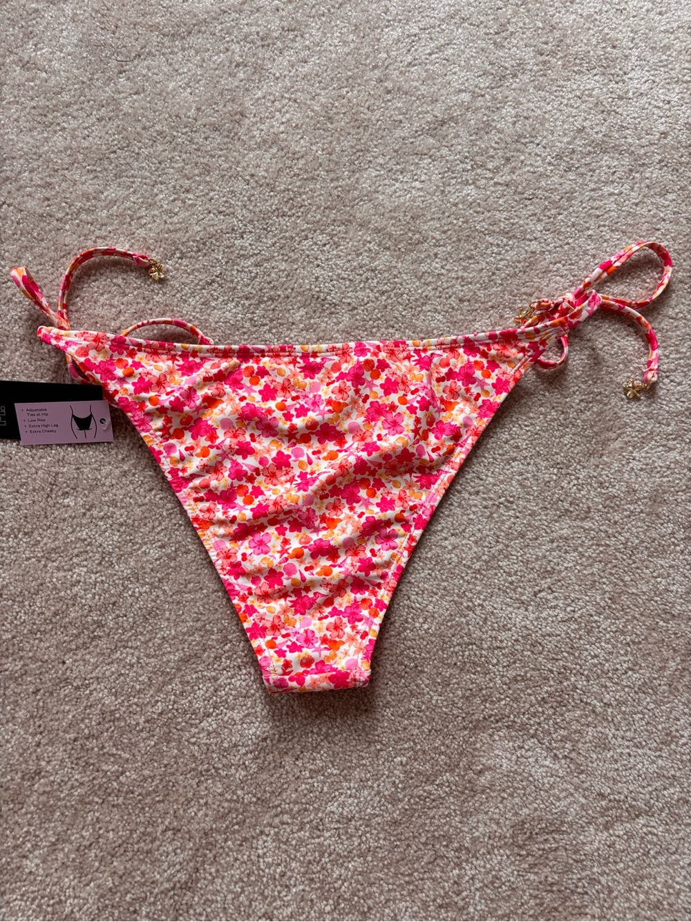 wild fable Pink Floral Tie-Side Bikini Bottoms